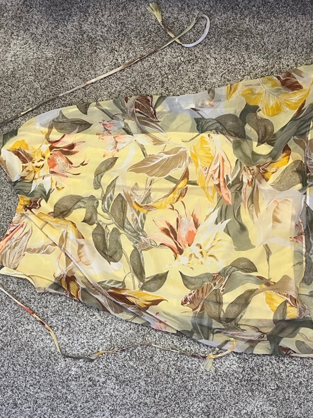 White House black market yellow floral dress